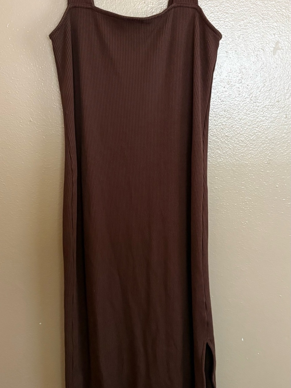 Old Navy Chocolate Ribbed Knit Square Neck Midi Dress Size L